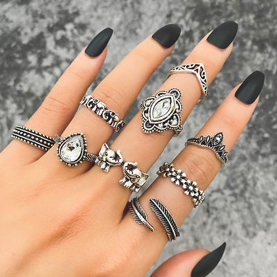 Edele elegante vintage diamanten ring damessieraden Veelzijdige accessoires Mode charme ringset
