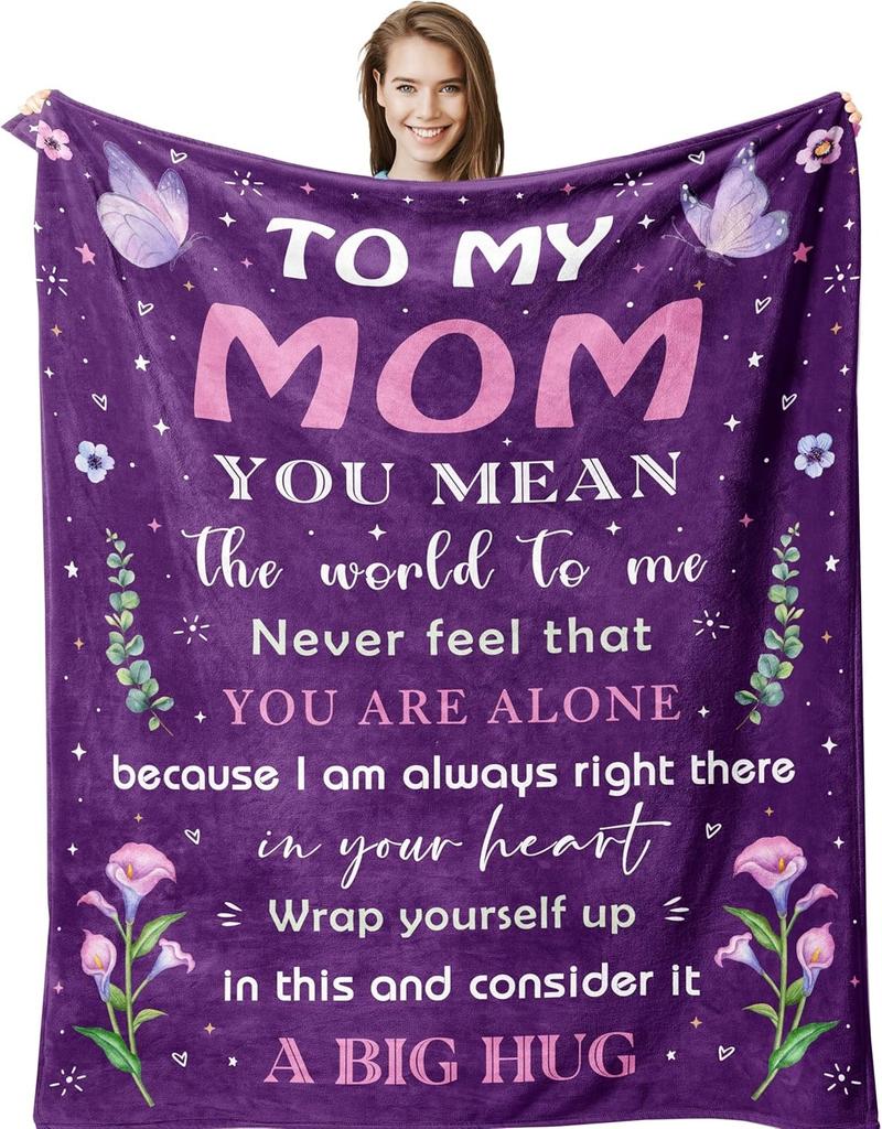 Gifts from Daughter Son for Mother's Day Birthday Mom Gifts Anniversary Unique Gifts for Mom Super Soft Flannel Throw Blankets