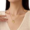 Elegant Gold Plated Stainless Steel Necklace Anklet Bracelet Set with Colored Crushed Stone and Starfish Rhinestone
