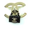 Great CHANEL Brooch COCO Mark bag gold Women B23C Used