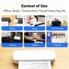 Bisofice A4 Portable Thermal Transfer Printer Wireless&USB Connect Connect with Mobile Computer 56mm 77mm 107mm