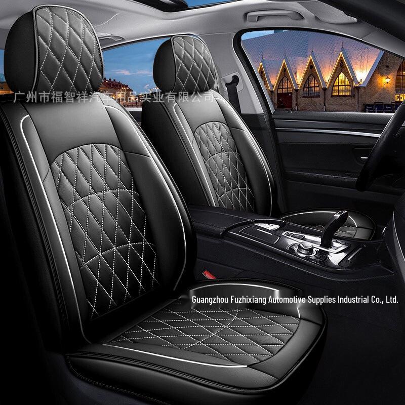Eco-Friendly Four Seasons PVC Leather Car Seat Covers - Universal Full Coverage for Five Seats