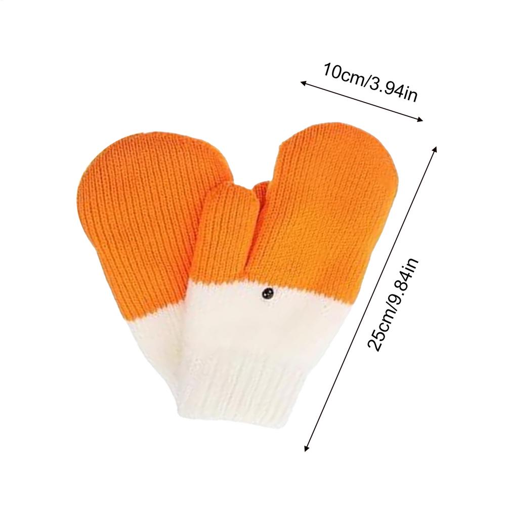 Funny Big Goose Knitted Mittens Cute Animal Fingerless Gloves Warm Soft Winter Handwear for Kids Adults Outdoors Novel Gifts