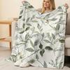 Thick Warm Flannel Blanket with Plant Print,Soft Cozy Home Decor Blanket for Christmas & Halloween