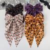 Pumpkin Hairpin Halloween Silky Satin Hair Bows, Big Ribbon Bow Clips, Oversized Long Tail Barrettes, Clip Cute Ghost Witch Hat Spider Web Hairpins