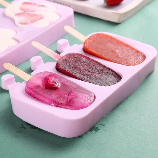 Kids Cartoon Shape Popsicle Molds Food-Grade Silicone Reusable Sticks Non-Stick Design Easy Release Ice Cream Mold
