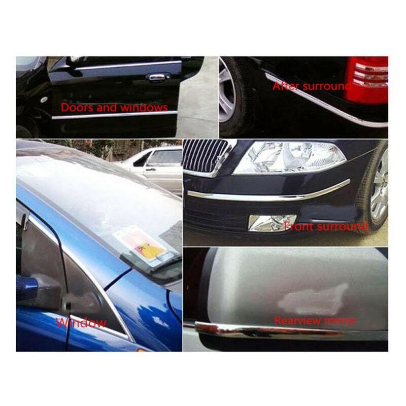 100" Car Bumper Door Edge Lip Guard Chrome Decor Protector Moulding Trim Strip