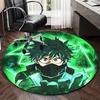 1pc My Hero Academia Green Aura Round Carpet  Anime Design Chair Mat, NonSlip Rug for Office, Home Decor, Living Room