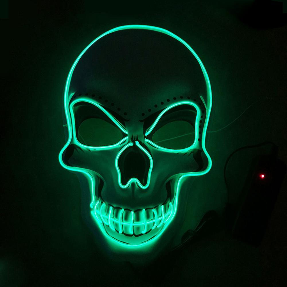 1 Stück Totenkopf LED Maske Maskerade Masken Neon Maske Licht Leuchten im Dunkeln Mascara Horror Maske Leuchtende Maske Halloween Party Maske