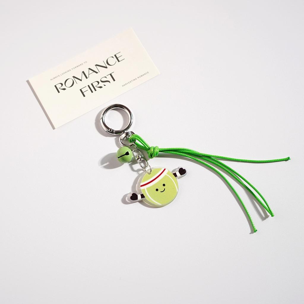 Cartoon Tennis Football Badminton Keychain For Y2k Bag Pendant Competition Activity Gifts Jewelry Decoration Accessories