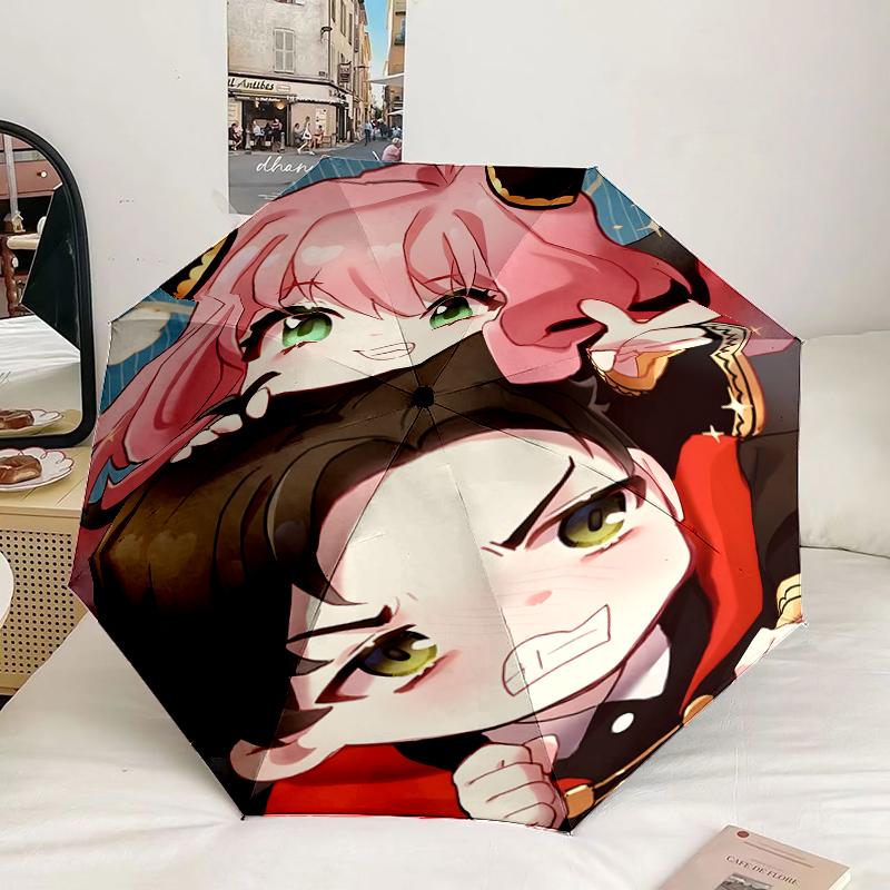 Cute anime spy Famliy Umbrella 8-Frame for Travel, camping, Casual Lightweight Portable Umbrella, Essential for every family Holidays Gift