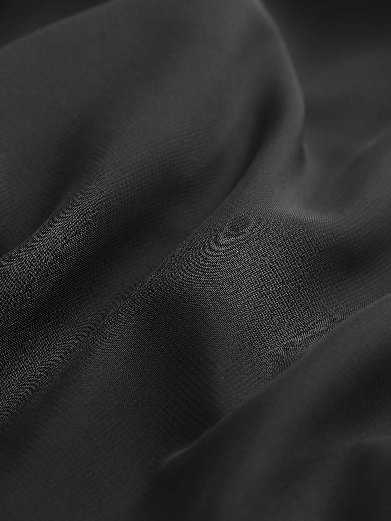 Rosegal Gothic Flare Rukávy Rozepínací límec Kříž Poloviční zip Krajka Trim Vrstvený PU panelový korzet Šifon Pevné šaty A Line