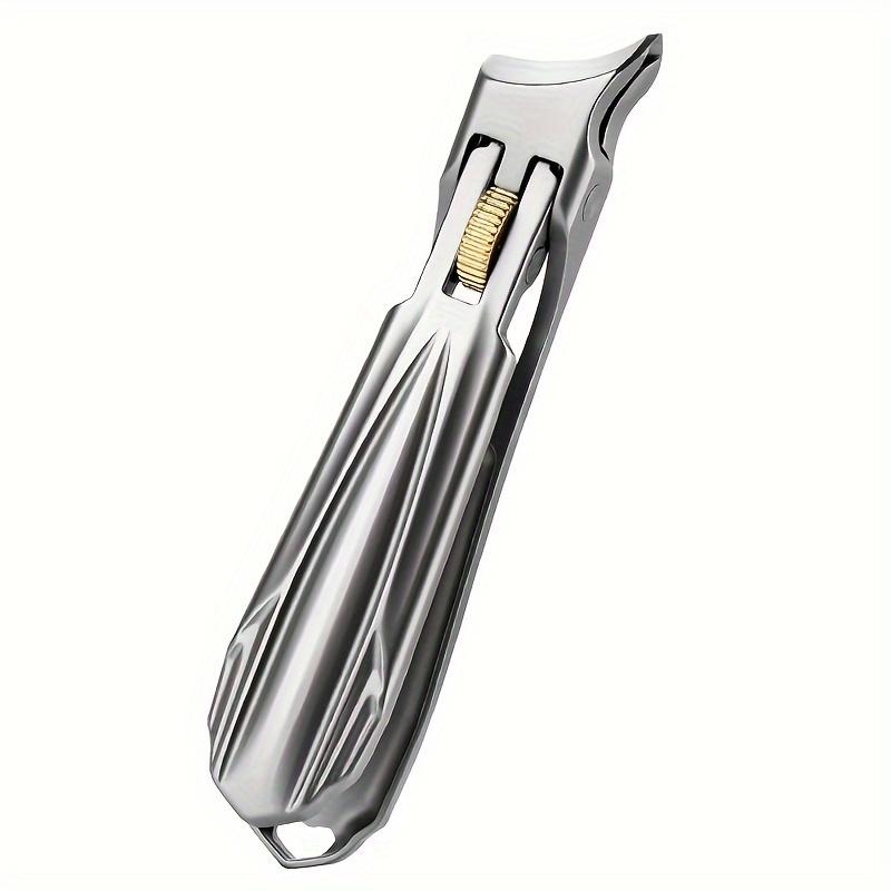 Stainless Steel Nail Clippers with Precision Slant Edge - Sharp, Durable for Thick & Ingrown Toenails, Splash-Proof Design