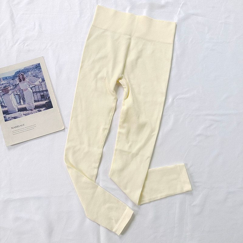

Yoga Fashion Wind Thread High Waist Breathable Fitness Pants Skin Color S