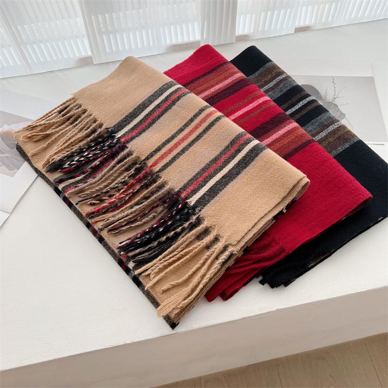 Luxury Winter Cashmere Thick Warm Scarf Women Cashmere Shawl Plaid Tassel Scarves Pashmina Female Neckerchief Bufanda Headband