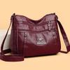 Bag Women's New Medium Mother Bag Large Capacity Fashionable Simple Versatile Pu Soft Leather Simple Casual Shoulder Bag