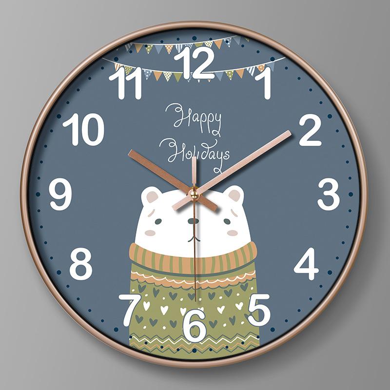 Children's Room Clock Cartoon Wall Clock Creative Clock Wall Hanging Home Living Room Quartz Clock 25CM