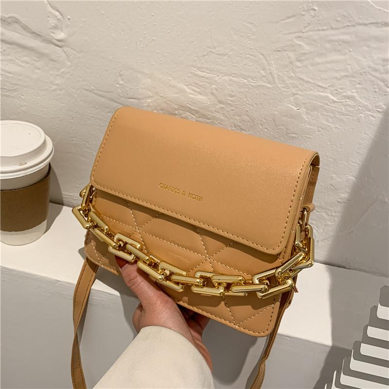 

Popular rhombus chain small bag women s spring new fashion embroidered thread wide shoulder strap shoulder bag crossbody bag хакі