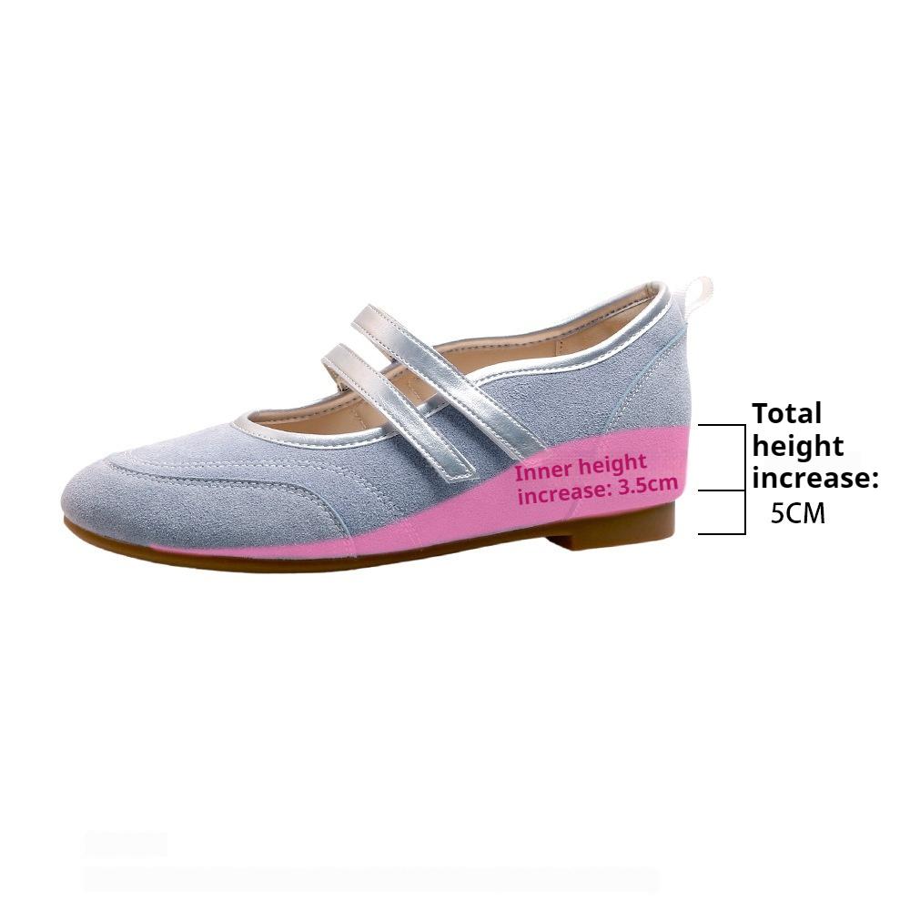 Внутреннее увеличение роста Французские балетки Мягкая подошва Мэри Джейн Женская обувь 36