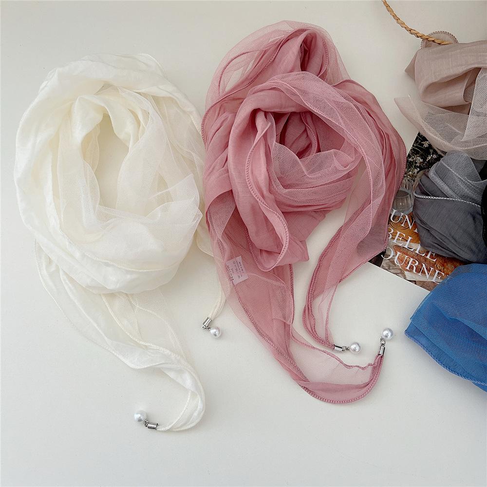 Cotton Linen Lace Triangular Scarf For Women In Spring Autumn And Summer Small Floral Small Scarf Headband Decoration Thin Style Wrapped Silk Scarf