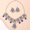 1 sada náhrdelník náušnice sada drahokamu Dekor Vodní kapka Bohemian Hollow Out Symetrické leštěné Prom Party Svatební Party Sada šperků pro nevěstu