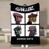 Wirtualny Zespół Rockowy Anime G-Gorillaz Miękkie Kocyki, Koc Grzewczy Komfortowy Koc na Piknik Łóżka Kanapę Domowy Sypialnia