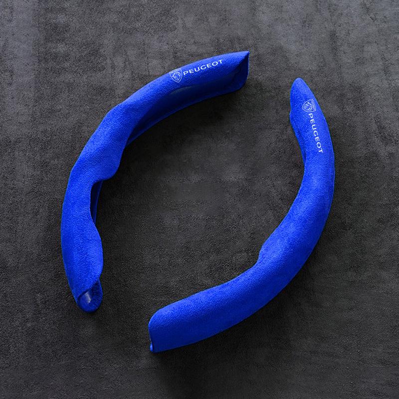 2pcs Car Steering Wheel Cover Suede Leather Anti-Slip For Peugeot 408 4008 308 3008 Rifter 5008 508 2008 208 RCZ 407 Stickers y6