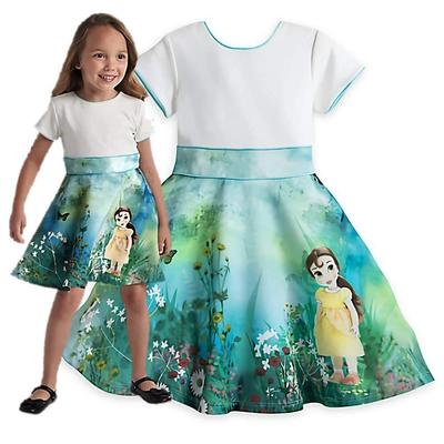 [Disney] Store (Official) [Genuine] Beauty and the Beast Belle Short Sleeve One-Piece Dress 130cm 7-8 Years Old Princess Animator's Collection