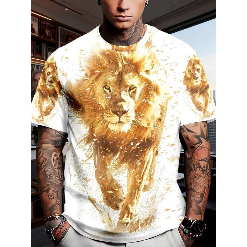 

Men s 3D printed dog leash pattern short-sleeved T-shirt - breathable summer round neck with slight elasticity, S