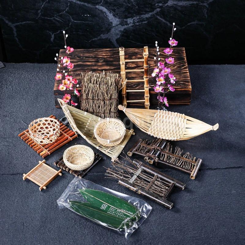 Sushi sashimi platter Decorative flowers and plants Japanese barbecue dishes Decorated Seafood Platter Decorative ornaments-A