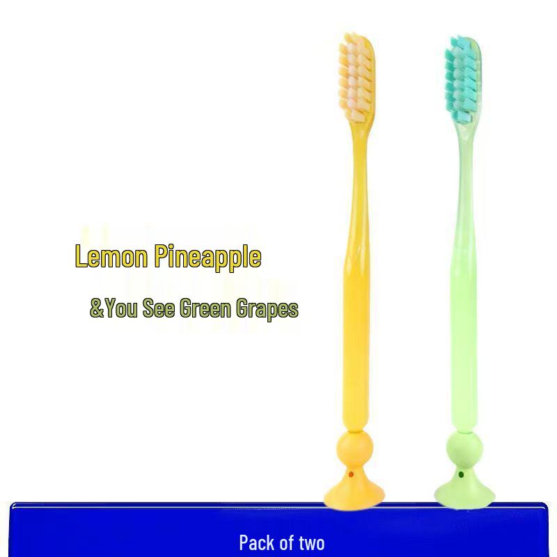 Yipin Long Head Toothbrush: Small Head, Soft Bristles, Non-slip Suction Cup, Family Couple Set