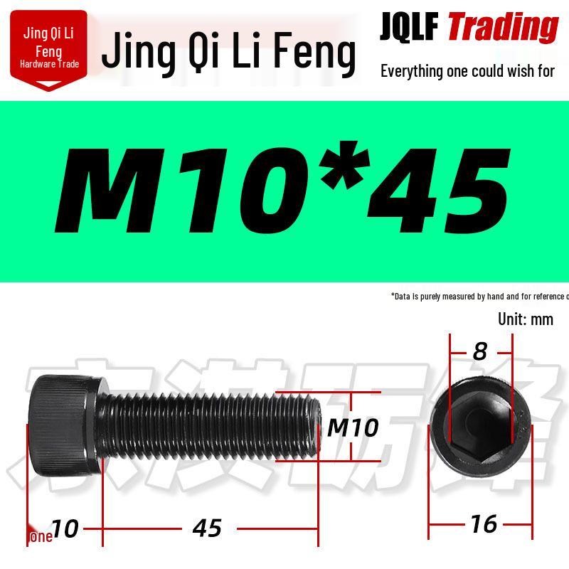 Grade 12.9 Full Thread Hex Socket Head Cap Screws - M3-M14 Black Cylindrical Bolts for Maker Accessories