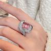 Luxury Pink Gemstone Diamond Ring for Women – Stylish Index Finger Jewelry, Popular with Influencers