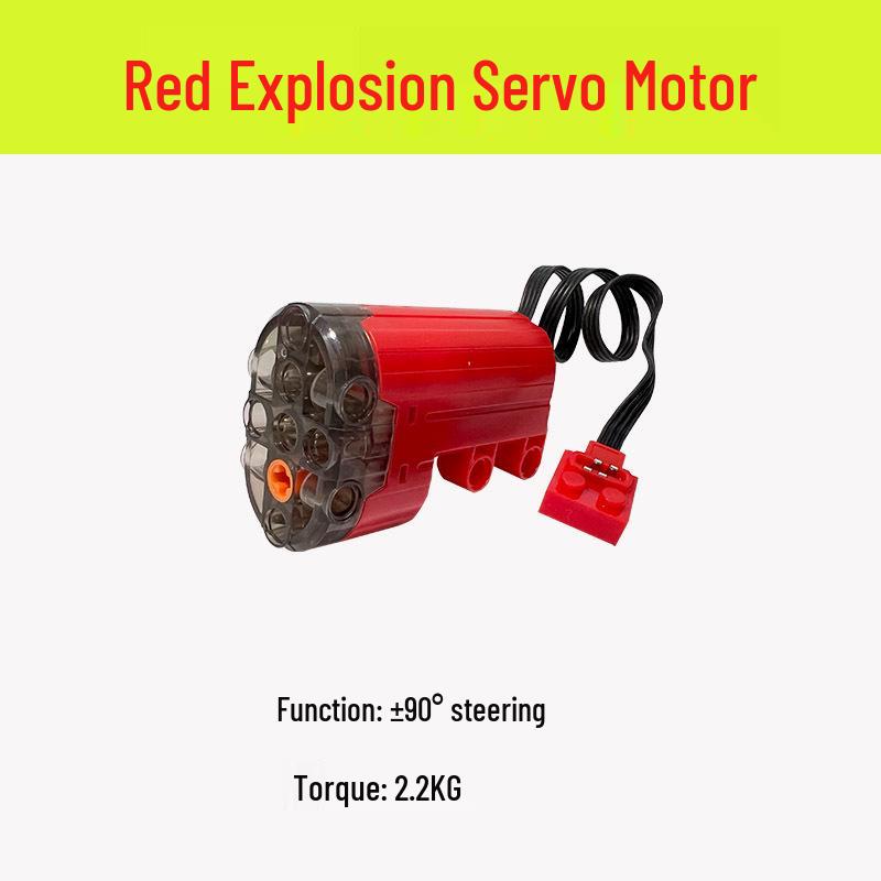 Remote Control High-Speed Motor & Battery Box for Lego Bricks with Black, Red, and Light Modifications