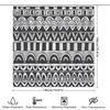 Modern Geometric Bathroom Shower Curtain Black White Striped Decorative Waterproof Fabric For Bathrooms Size 72X84 Inches