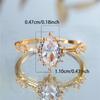Luxury Female White Zircon Stone Engagement Rings For Women Gold Color Wedding Bands Jewelry Party Gifts