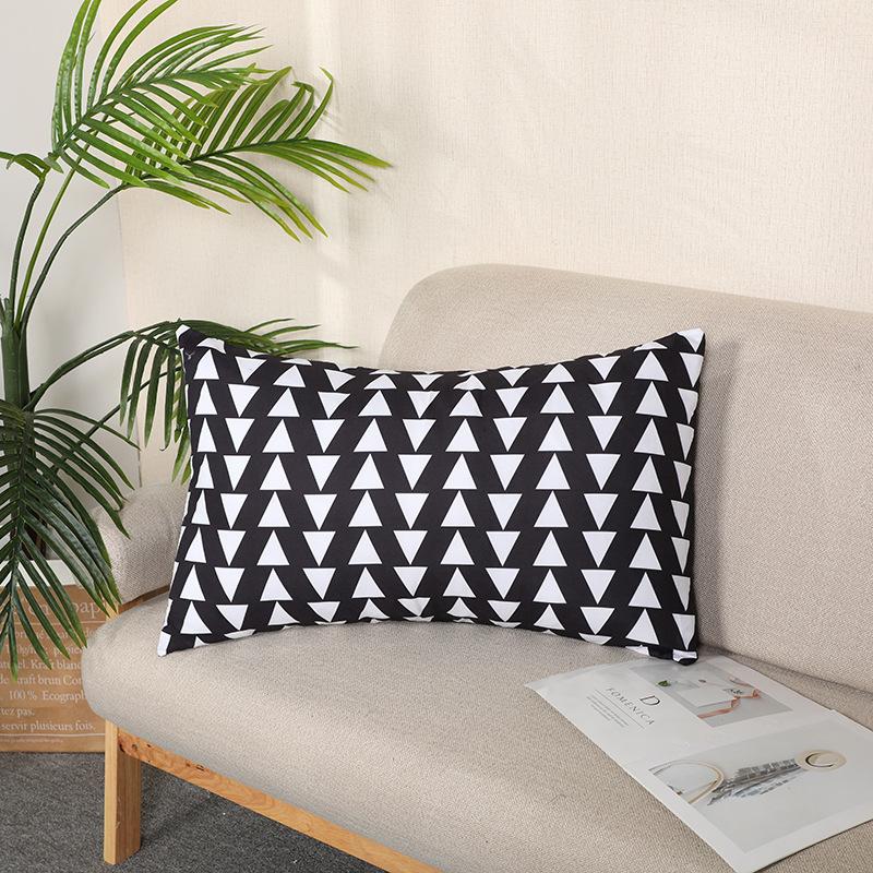 

Скандинавская современная наволочка для диванной подушки, двусторонняя простая наволочка, прямоугольная автомобильная поясничная подушка, наволочка для подушки в выставочном зале 45 * 70cm without zipper