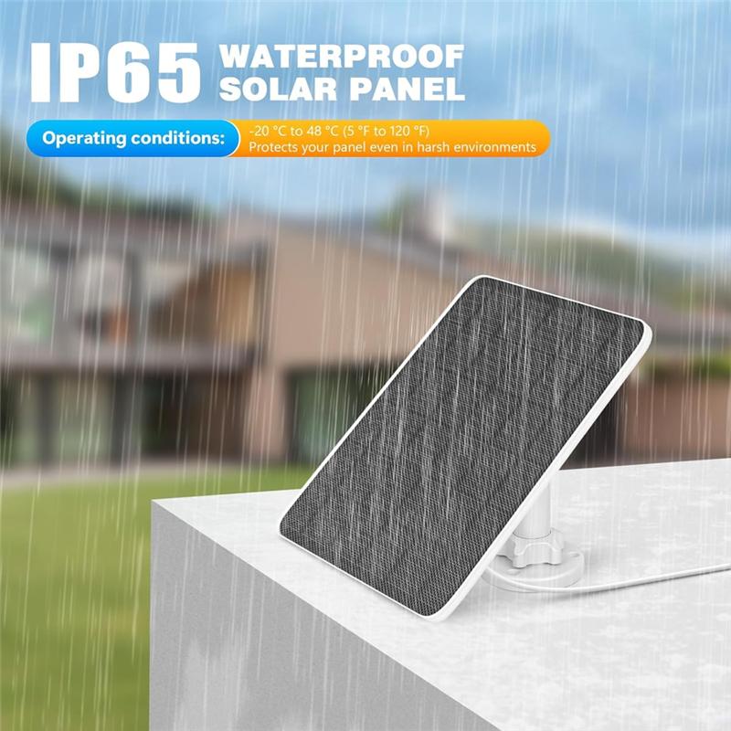 Solar Panel For Ring Doorbell, 5W Solar Panel For Ring Video Doorbell 2, Video Doorbell 3, Video Doorbell 3+-B61B