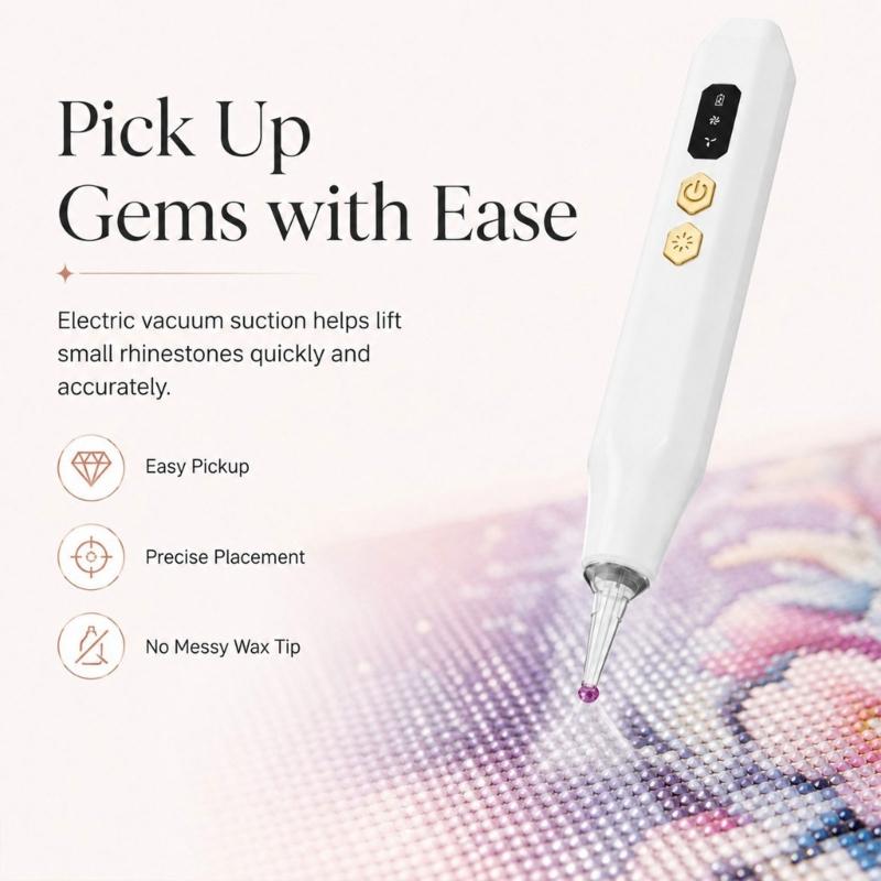 Two-Speed Drill Art Placement Pen with Air Pickup and Rechargeable Power for Focused Detail Work Tasks Use