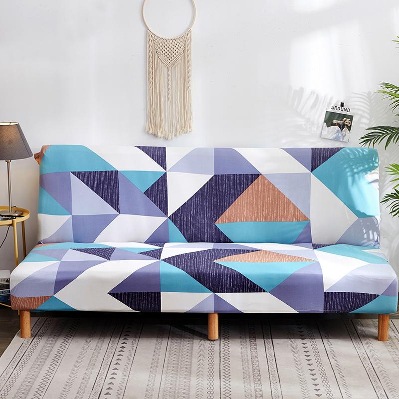 Armless Sofa Bed Cover Spandex Stretch Futon Slipcover Elastic Full Folding Couch Sofa Shield Fitted Full Folding Sofa Slipcover