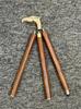 Vintage Style Eagle Brass Handle Walking Stick Designer Folding Wooden Brass Inlaid