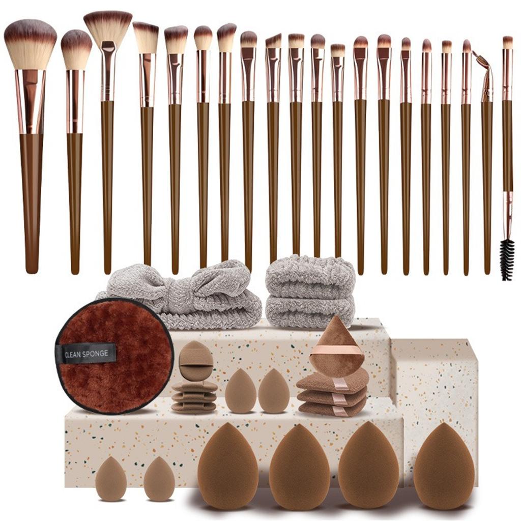 20-56Pcs Soft Makeup Brush Set with Storage Bag,Beauty Blender Sponge & Powder Puff Essential Facial Cosmetic Tools for Beginners & Makeup Lovers
