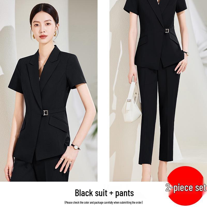 Set Costum Profesional de Vară pentru Femei - Îmbrăcăminte de Lucru High-End pentru Magazin de Bijuterii sau Magazin de Aur