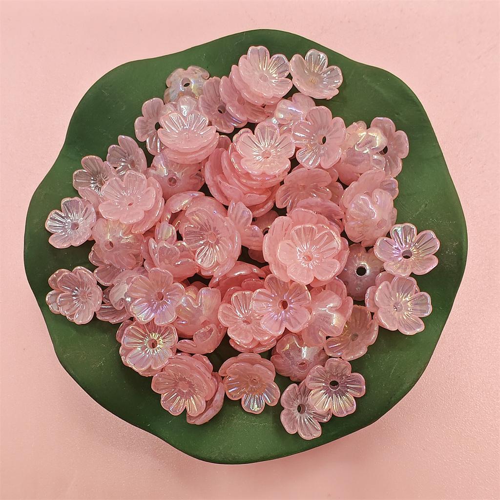 300Pcs Loose Beads Fashion DIY Small Daisy Flower 10.5mm Acrylic Jewelry Making Pendant