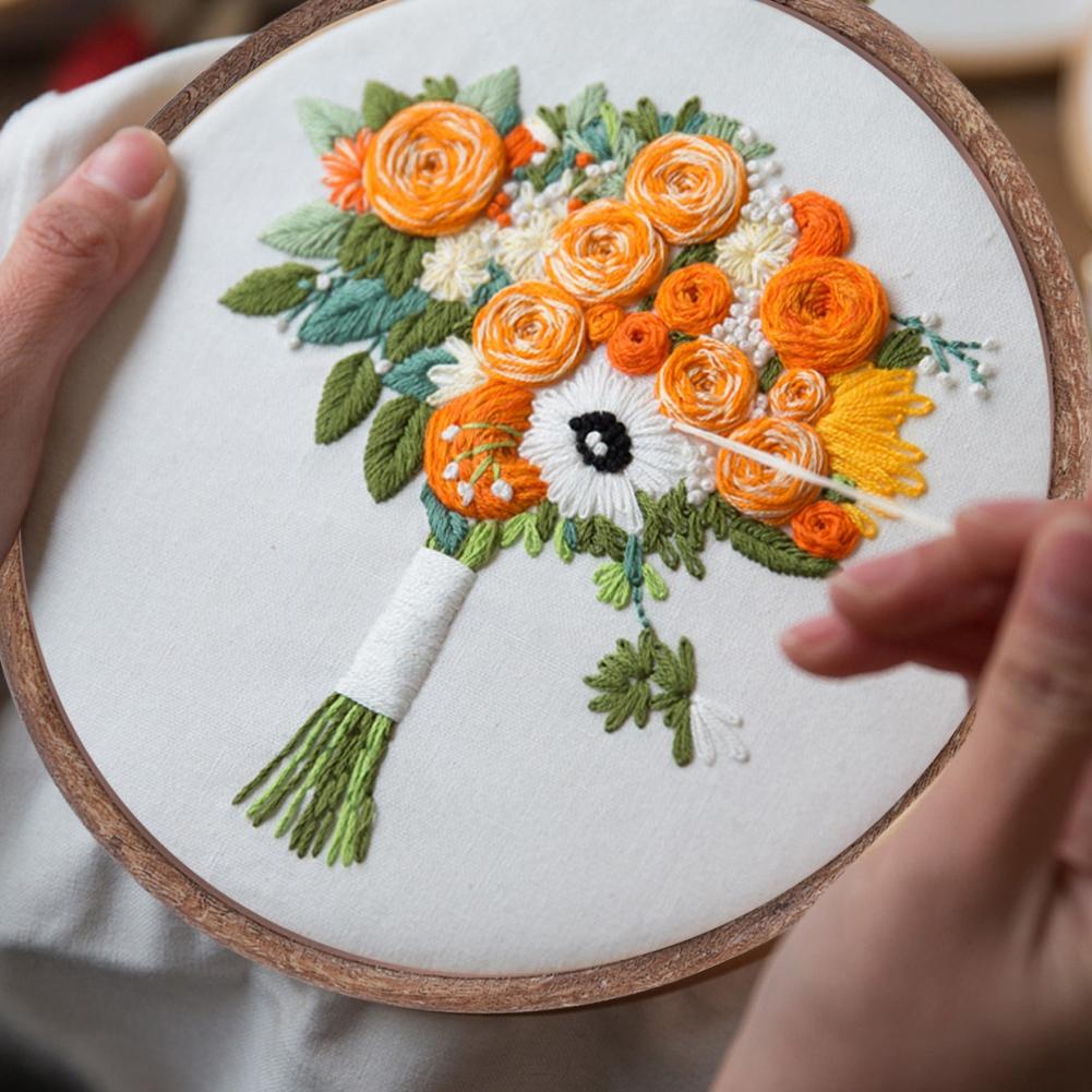 Photo Frame Cross Stitch Embroidery Circle Hand Sewing Kit Craft Accessories