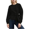 Women's Casual Fashion Strappy Belly-covering Slimming Round Neck Pullover Long-sleeved Top
