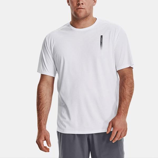Under Armour CoolSwitch Letter Print Loose Fit Crew Neck T-Shirt Men Tops White 1370362-101