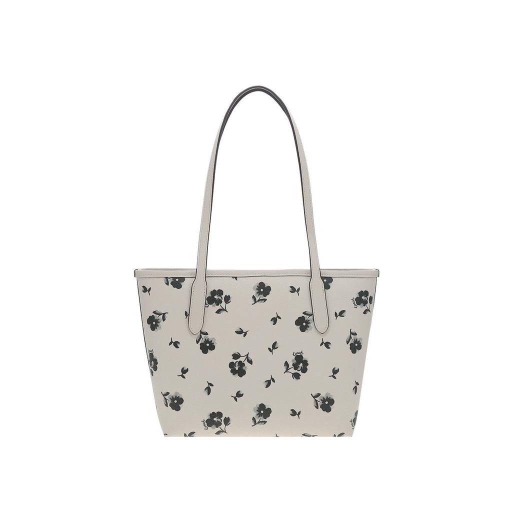 Coach City 24 Tote Bag Shopping Bag Handheld Shoulder Bag Medium Silver Hardware White Chalk Color Women tote CBL04-SVCAH