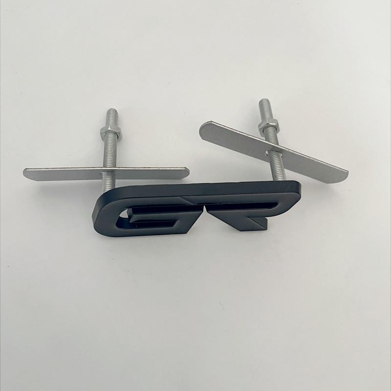 3D Metal Black Red Logo GR Emblem Letters Car Front Grill Badge For Hilux CHR Corolla Yaris GR Sticker Accessories