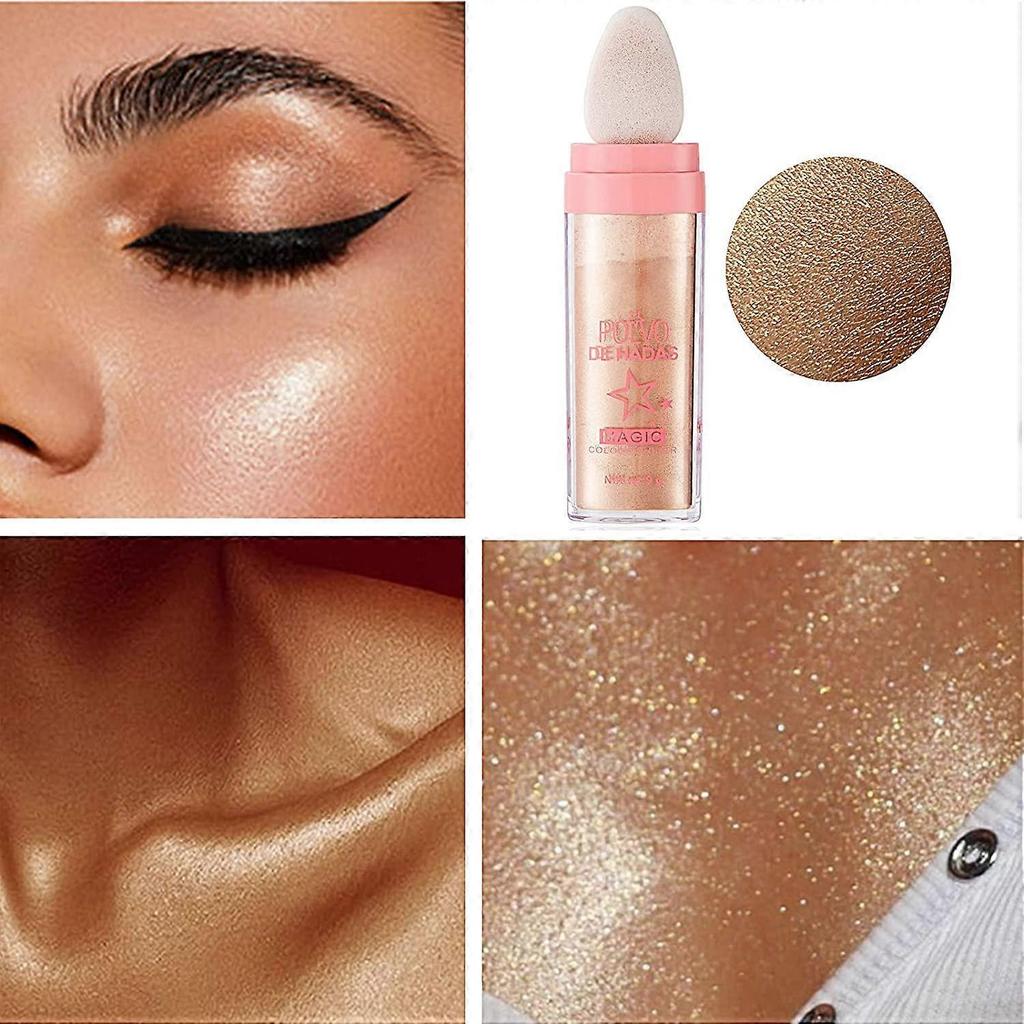 Body Glitter Powder, Highlighter Makeup Powder, Shimmer Sparkle Powder Makeup Highlighter less